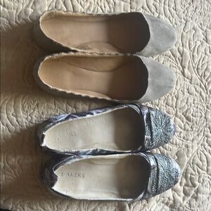 Gray and Blue Women's Flats